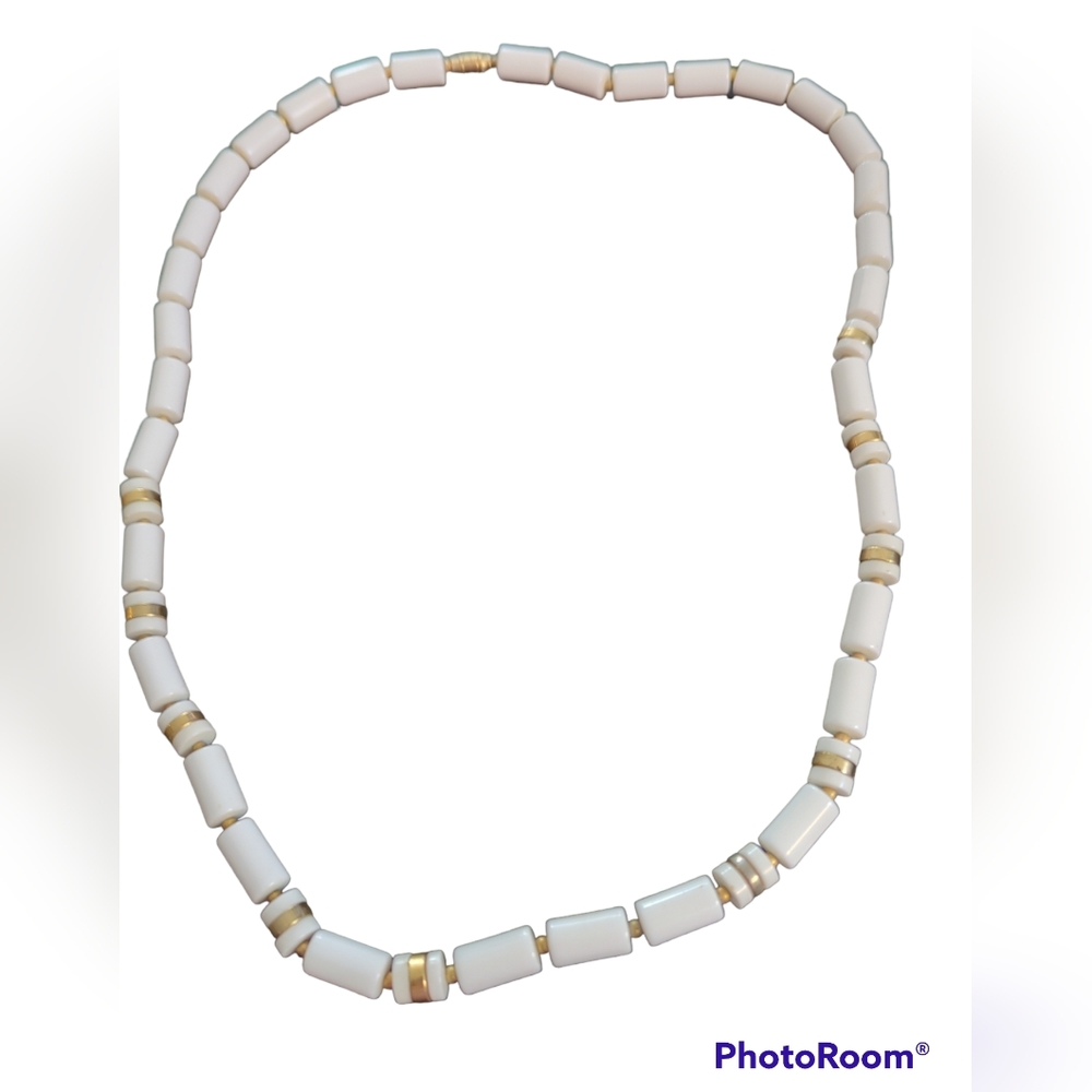 White beaded necklace